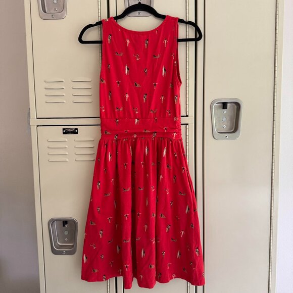 Mata Traders Fair Trade Organic Cotton Red Beach Pocketed Sleeveless Dress. - Picture 3 of 3